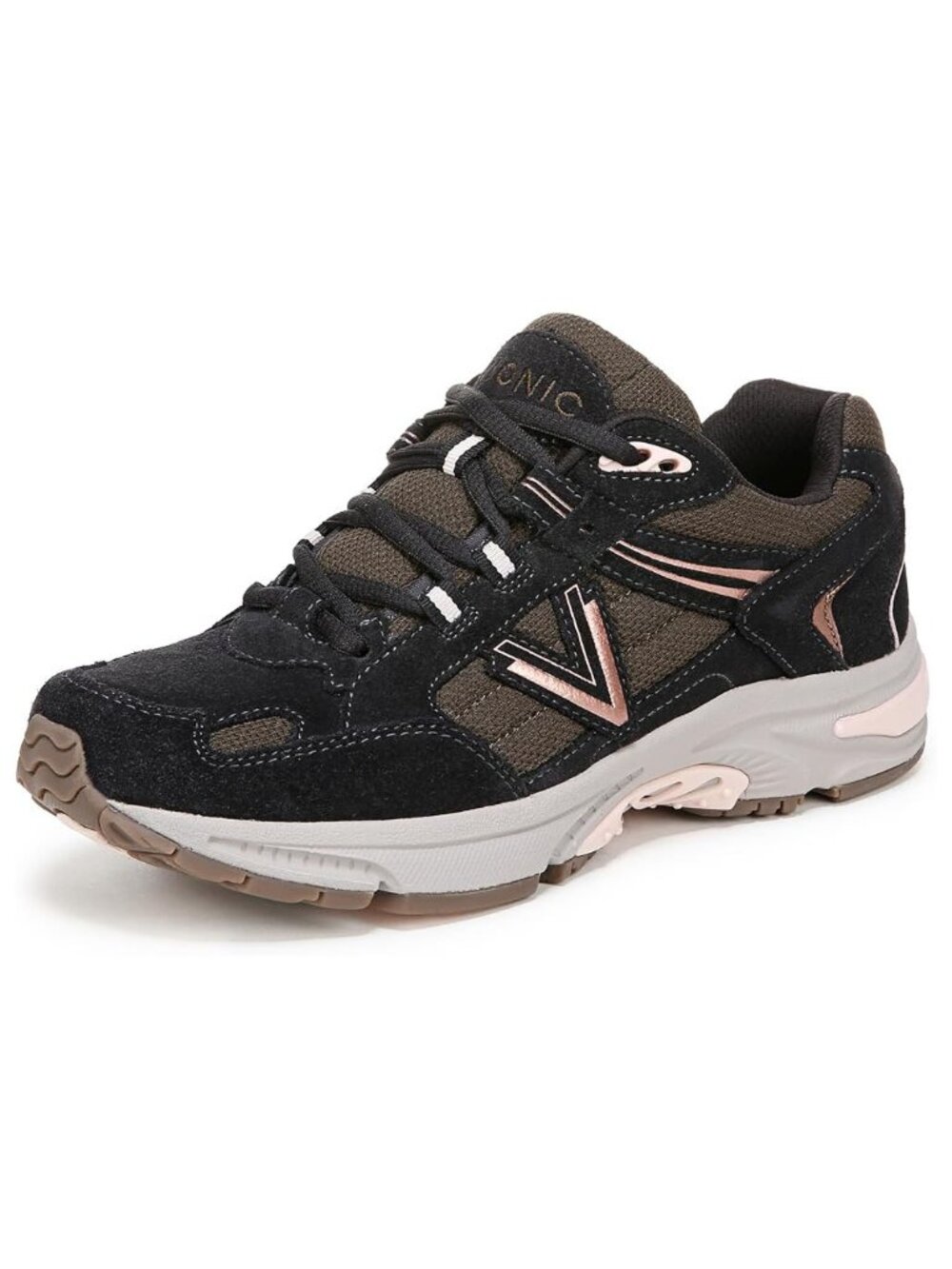 Vionic | 23Walk 2.0 Women’s Orthotic Walking Sneakers Gray/Black Suede, Size 9